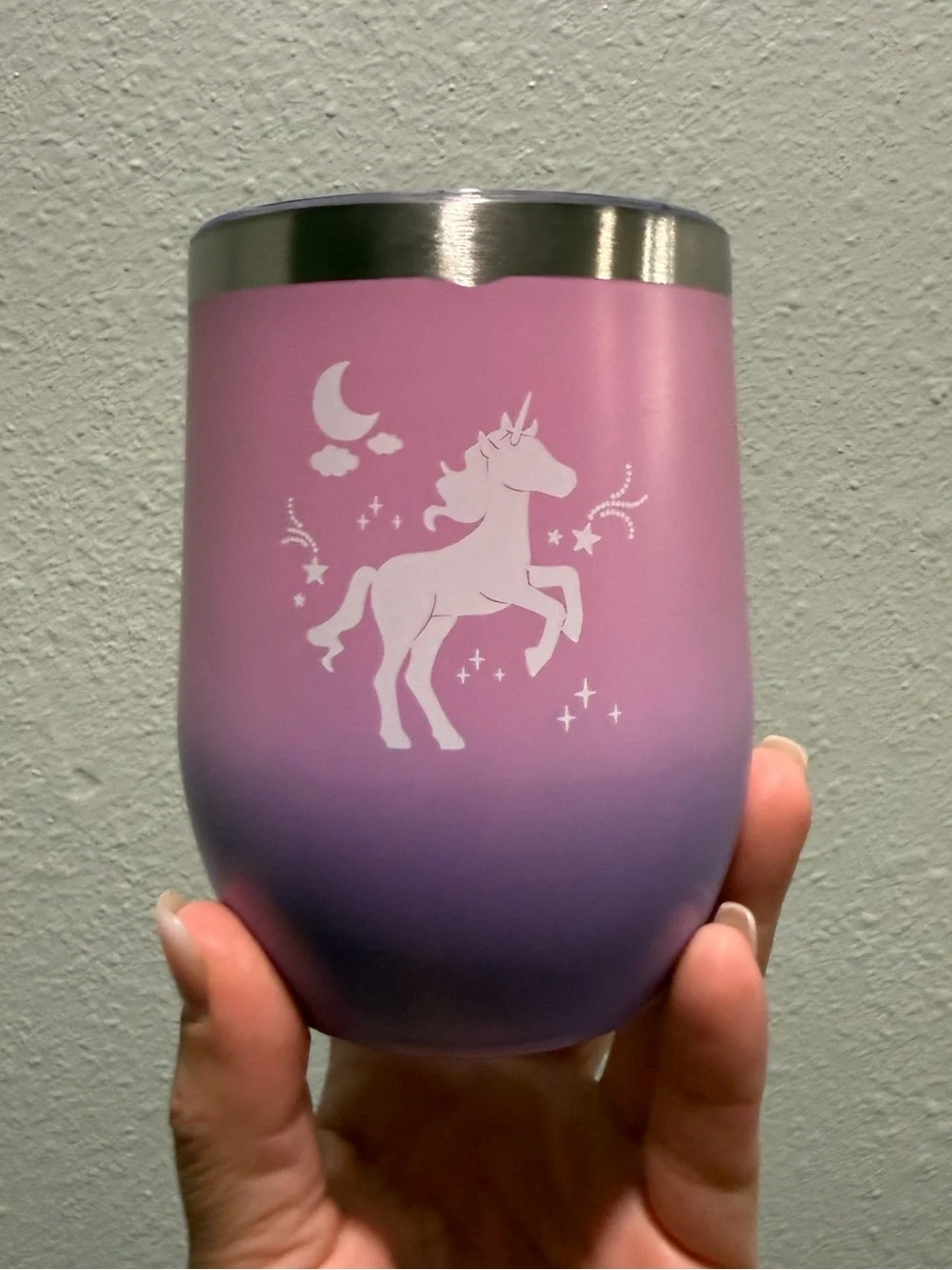 Pink and Purple Unicorn Stemless Tumbler - Home Accents